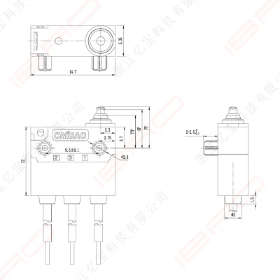 Fábrica 0,1A/3A Micro interruptor límite IP67 interruptor de puerta de coche impermeable Micro interruptor sellado SPDT