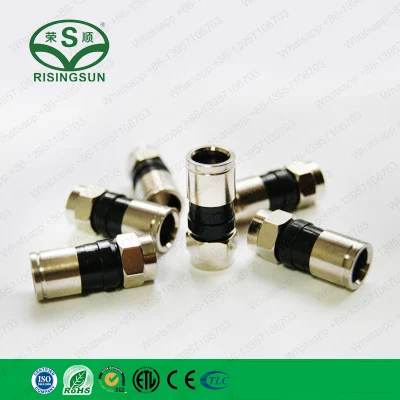 Conector coaxial resistente al agua compresión conector tipo F RG6