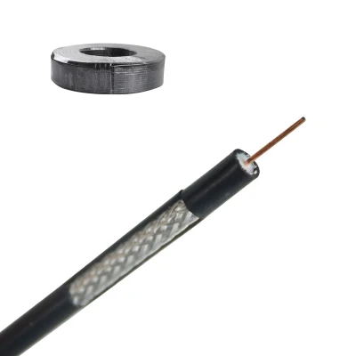 RG6 PVC blanco/negro Cable coaxial de baja de 75 ohm