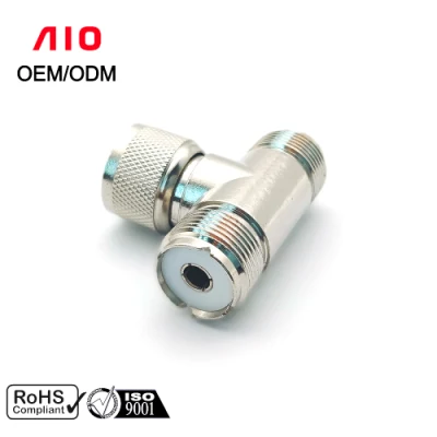 Conector macho de crimpado UHF PL-259 90-Degree adaptador en ángulo recto RG58 RG142 LMR195 cable coaxial de plata para aplicaciones RF