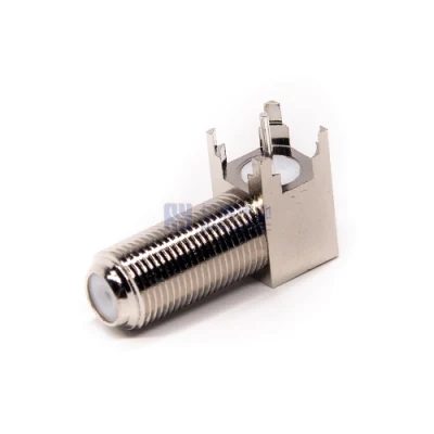 PCB de conector hembra F coaxial RF de orificio pasante de 90 grados