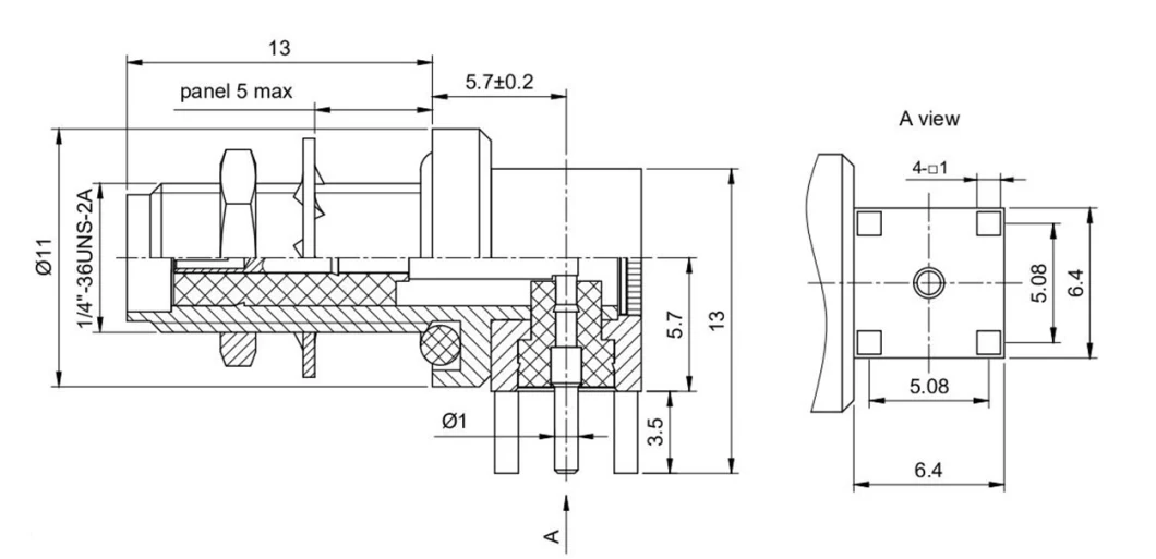 Right Angle SMA Waterproof Type RF Coaxial Connector