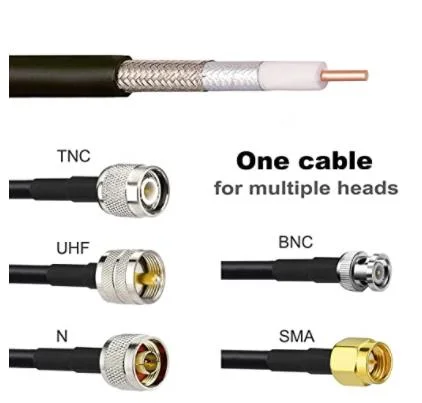 50ohm Solid PE Insulation Rg8 Rg174 Rg58 Coaxial Cable for Communication