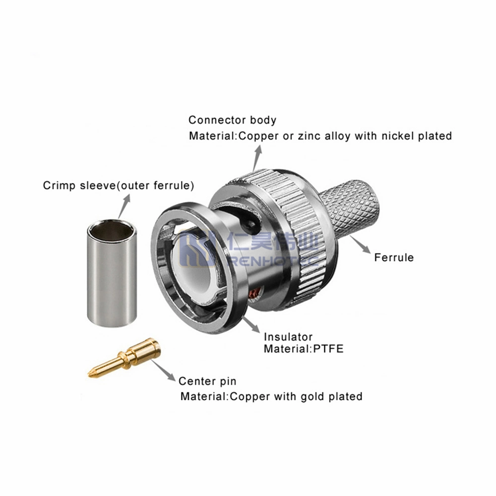 RF Coaxial Right Angle Video Dual BNC Jack Female Connector DIP for PCB