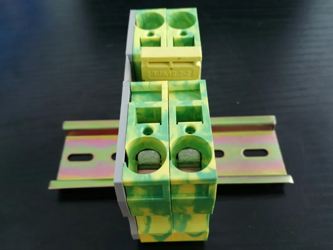 16 Square Millimeter Cable Connector Push in Type Spring Connection Stackable DIN Rail Terminal Blocks with Grounding