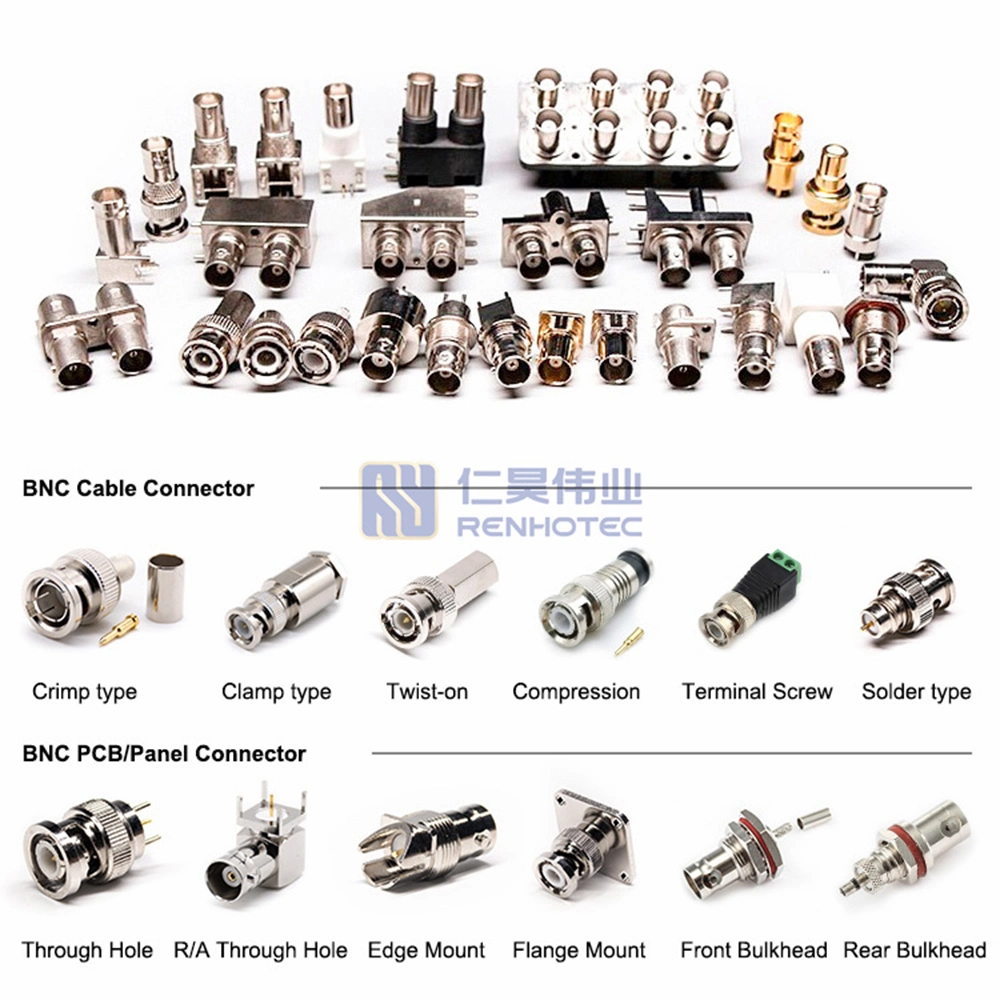 RF Coaxial Right Angle Video Dual BNC Jack Female Connector DIP for PCB