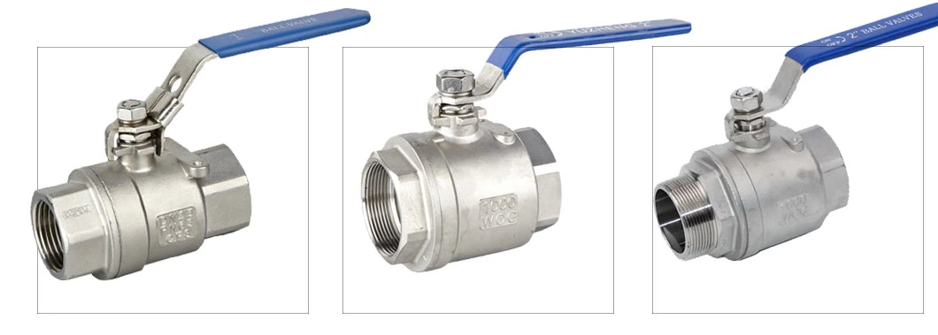 Stainless Steel Ball Valve 2PC Industrial Valves Thread NPT/BSPT/ BSPP Floating Ball 1000wog