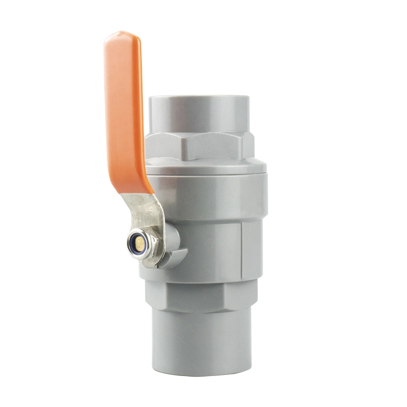 Pntek Two Piece Ball Valve Threaded Socket PVC 2 Piece Ball Valve with Stainless Steel Handle