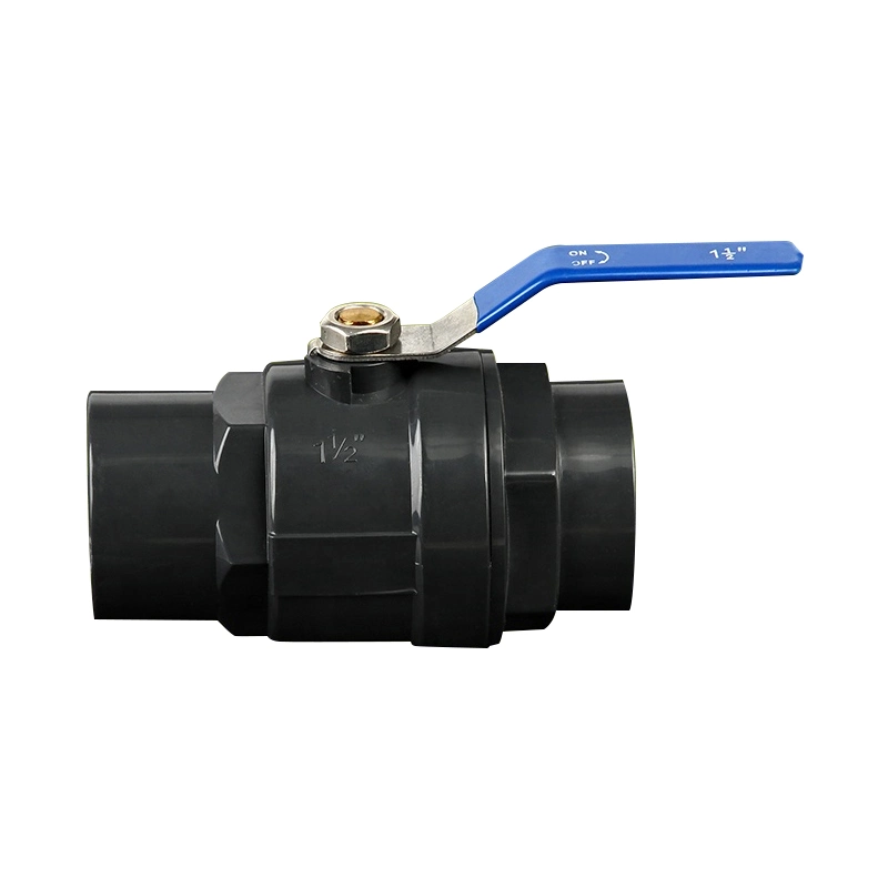 Pntek Two Piece Ball Valve Threaded Socket PVC 2 Piece Ball Valve with Stainless Steel Handle