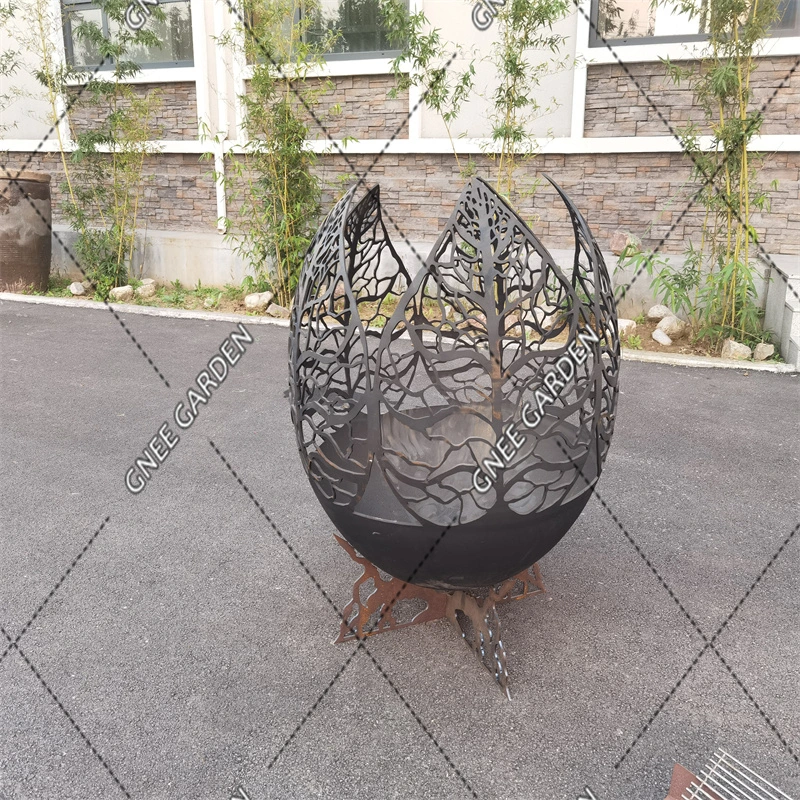 Outdoor Corten Steel Fire Sphere Fire Ball