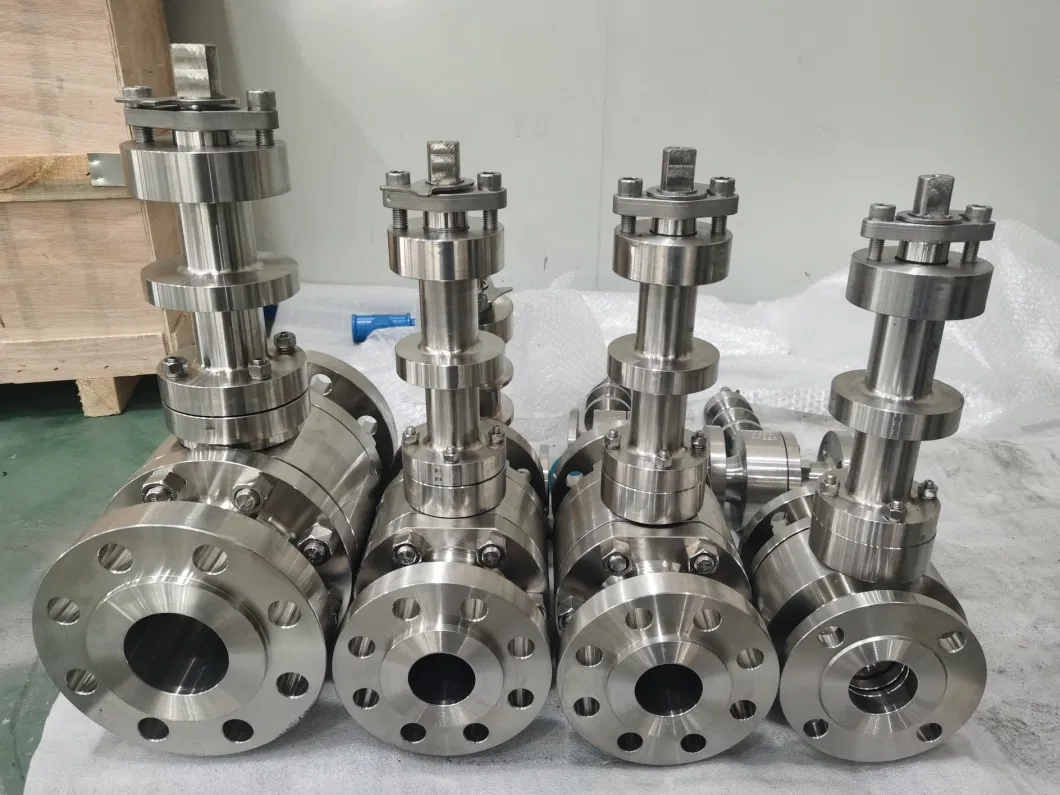 Factory Class 600 High Pressure 3 Way 10 Inch Forged Steel Extension Rod Flange Ball Valve with Electric Actuator