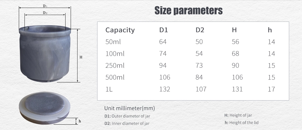 500ml High Purity Agate Jar Tank for Laboratory Grinding Planetary Ball Mill