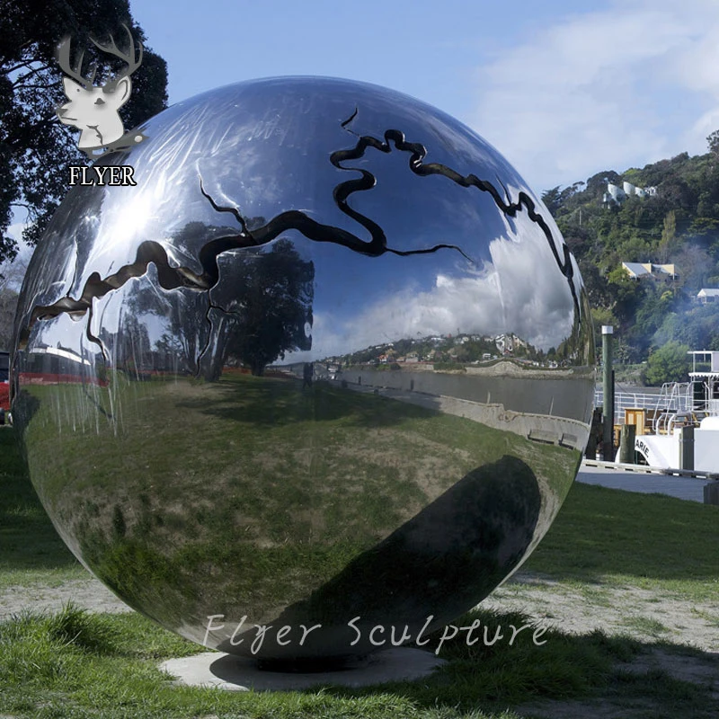 Large Stainless Steel Ball Sculpture Customized Sculptures Stainless Steel Ball Sphere with Water Feature