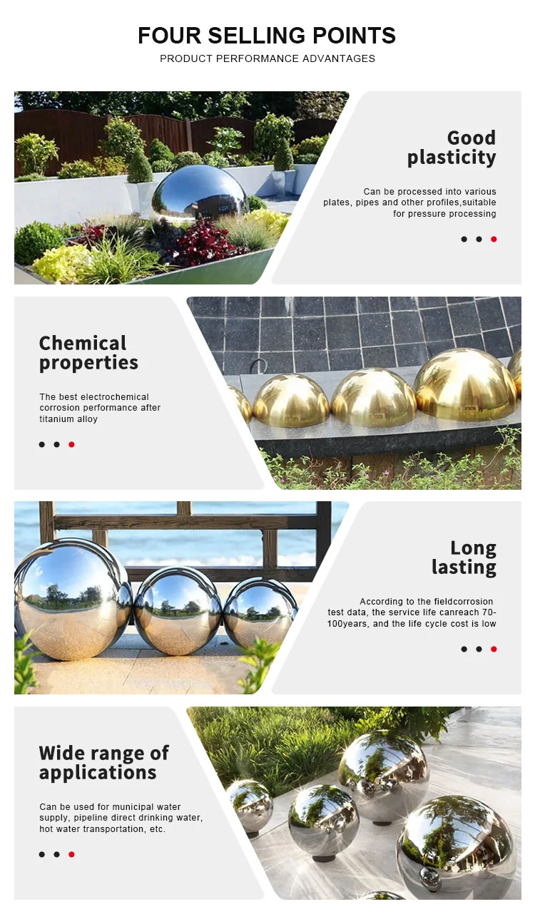 Large 304 Stainless Steel Ball Sculpture Customized Sculptures Stainless Steel Ball Sphere with Water Feature