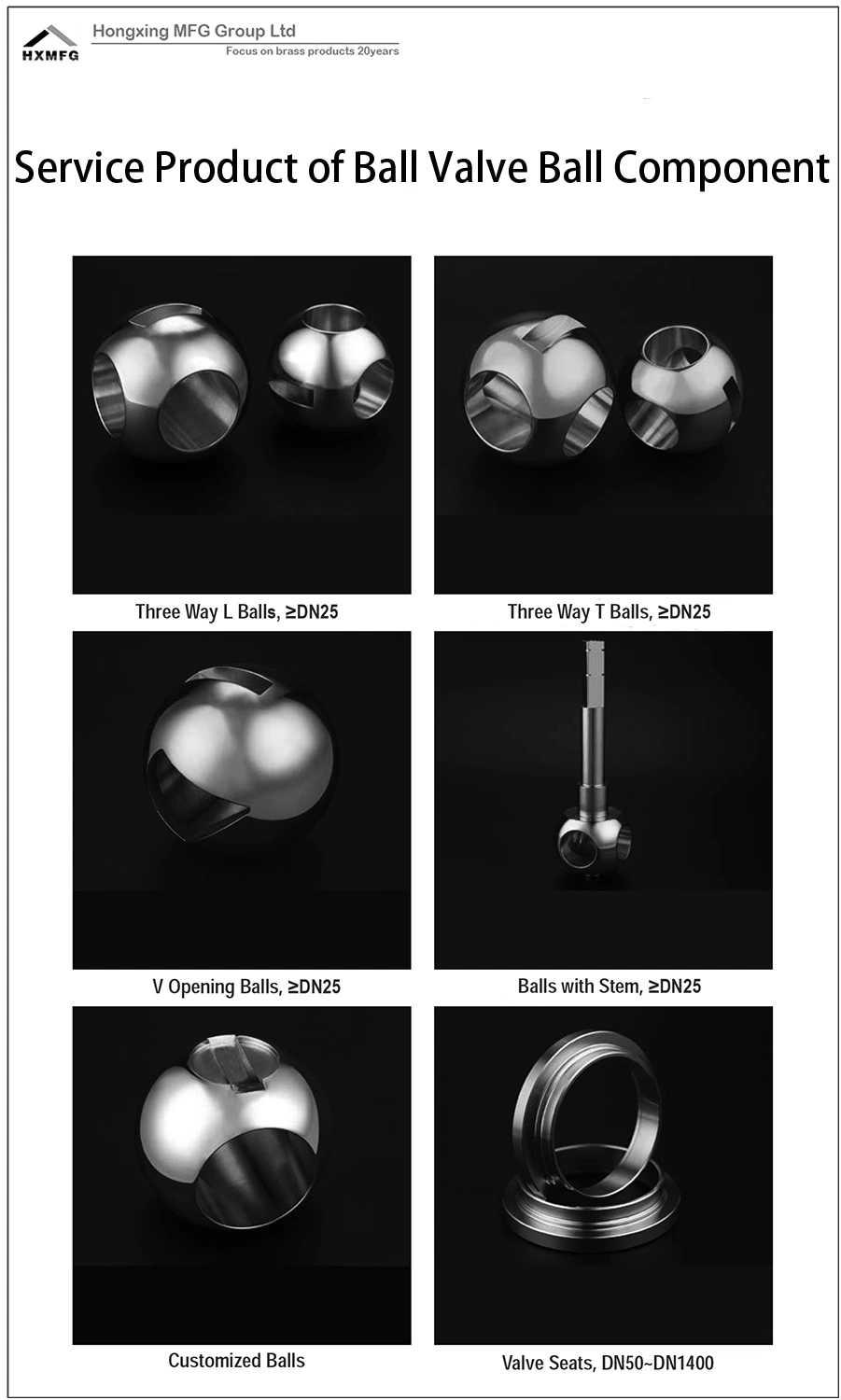 DN4-DN300 Stainless steel Made Ball Valve Component Floating Ball Without Stem