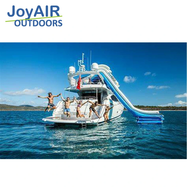 Outdoor Customized water play equipment customized PVC Inflatable Boat Dock Slide inflatable yacht slide for boat