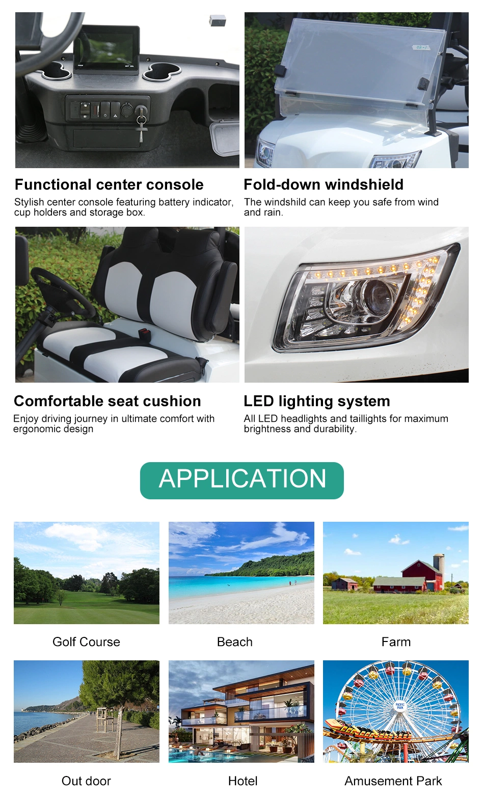 Guangdong Marshell 4 Seater Electric Vehicle Battery Operated Golf Cart (DG-M4S)