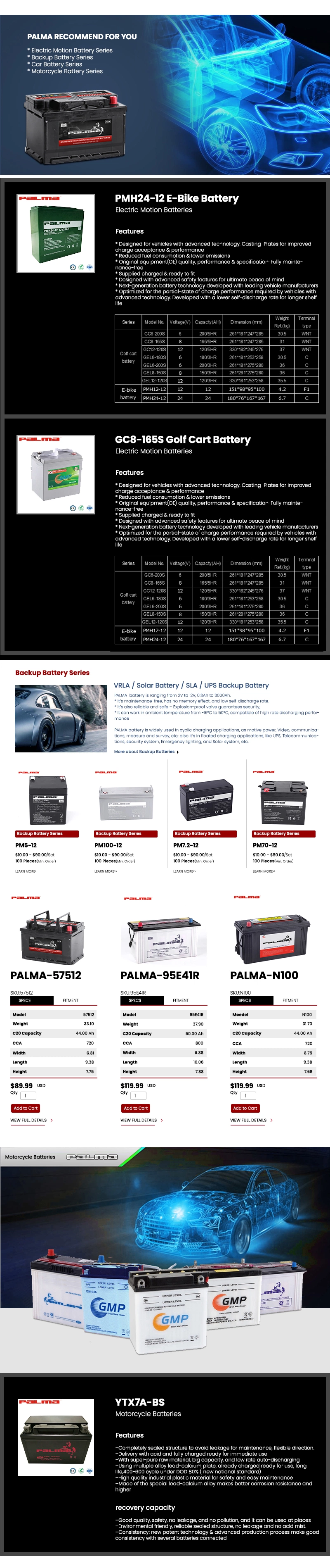 8V150ah, 6V200ah Golf Cart Battery All Types of Golf Carts Including Club Car, Rover and Lions Golf Carts