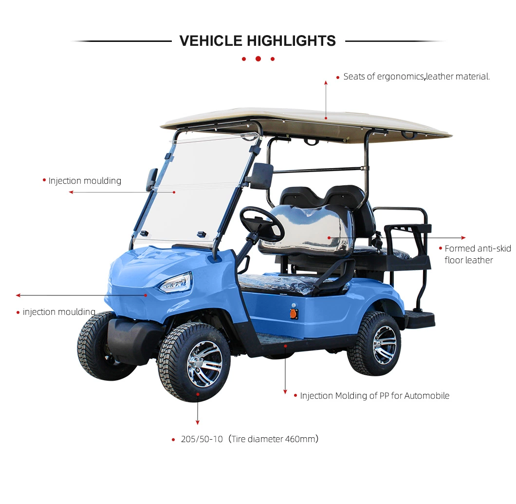 New 4 Seats Wh2020ksz-2+2 China Factory Custom Club Car Battery Operated Golf Cart Electric Golf Buggy