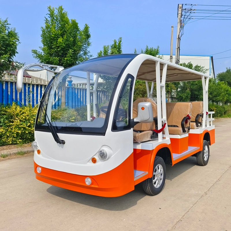 CE Approved Classic Car 8 Person Utility Electric Vehicle in Orange Color