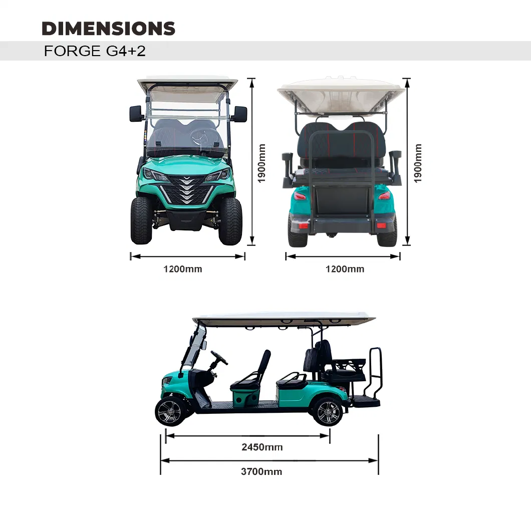 Super Quality Electric Golf Cart 4+2 Seats Forge G4+2 Golf Car