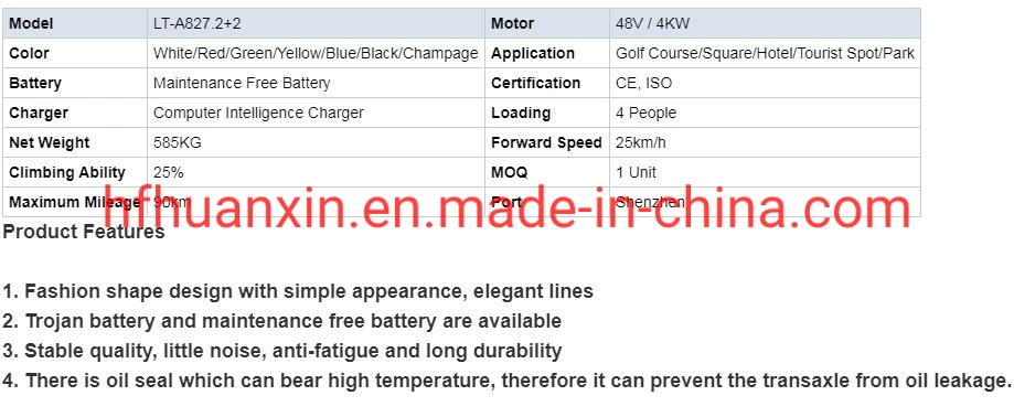 Hxa-2+2g Golf Cart Lifted Golf Cart 40km/H Go Karts