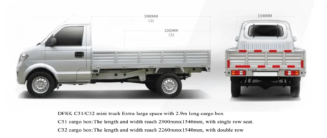 China Hot Sale Dongfeng C51 Single Cab Camper Engine Small Truck Logistics Utility Vehicle