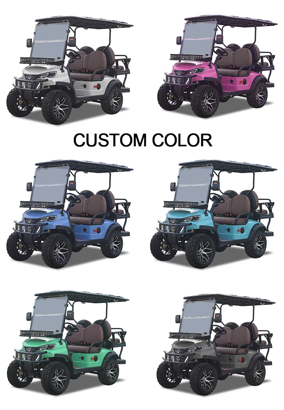 Electric Golf Cart 4 6 Seater off-Road Golf Cart Street Legal 48V 72V Golf Buggy