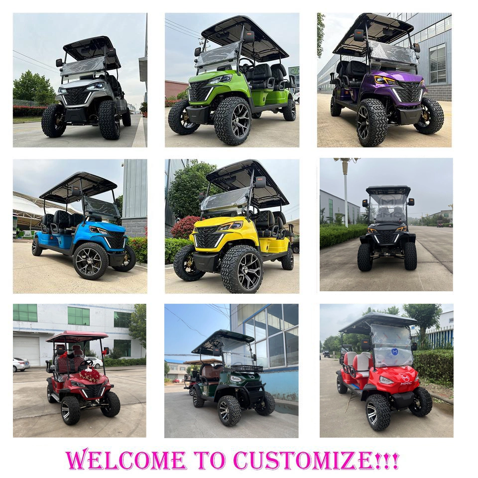 72V Lithium Battery Steel Frame High Power ODM Customized Independent Suspension Disc Brake 2+2 Seater Electric Lifted Golf Cart