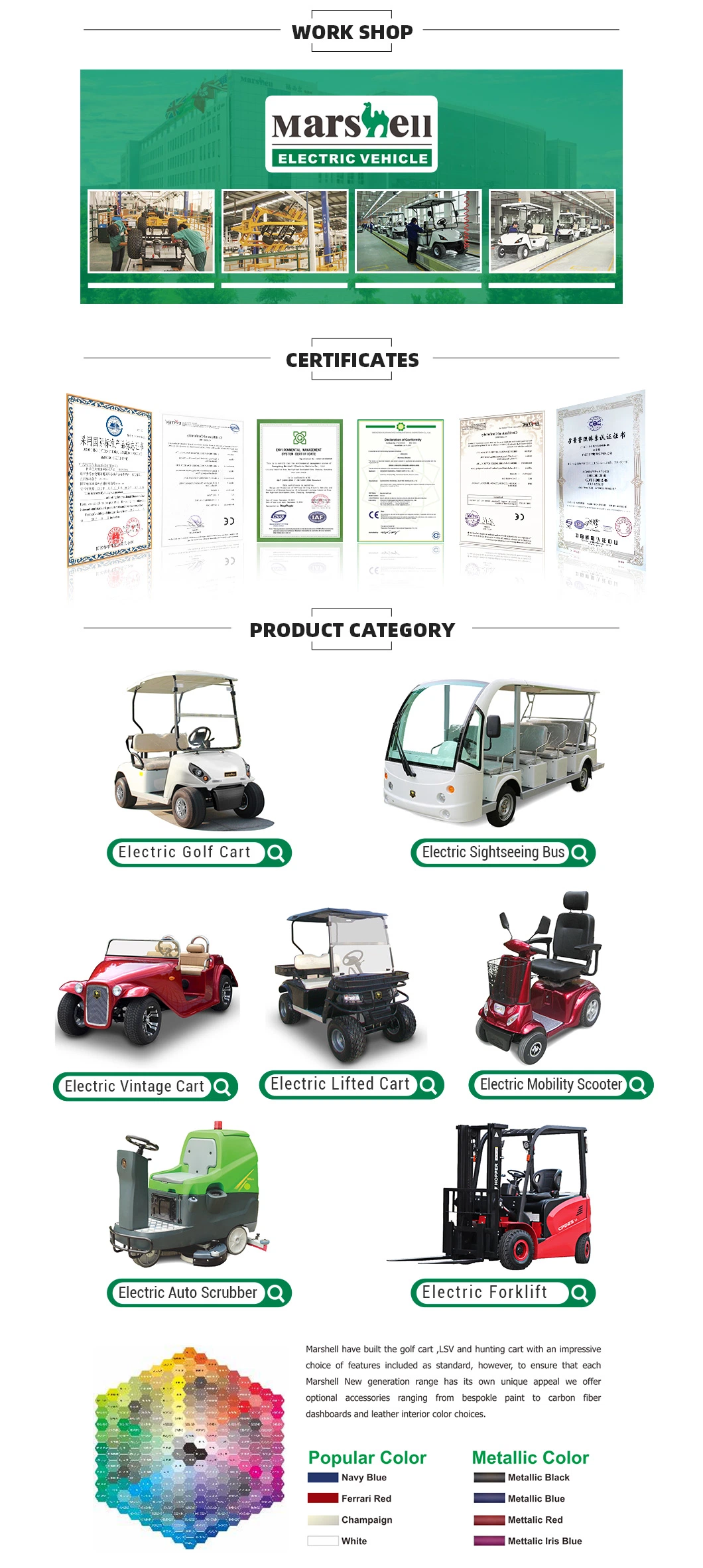 Steel Electric Container CE China Cargo Marshell Golf Cart Ds-A2