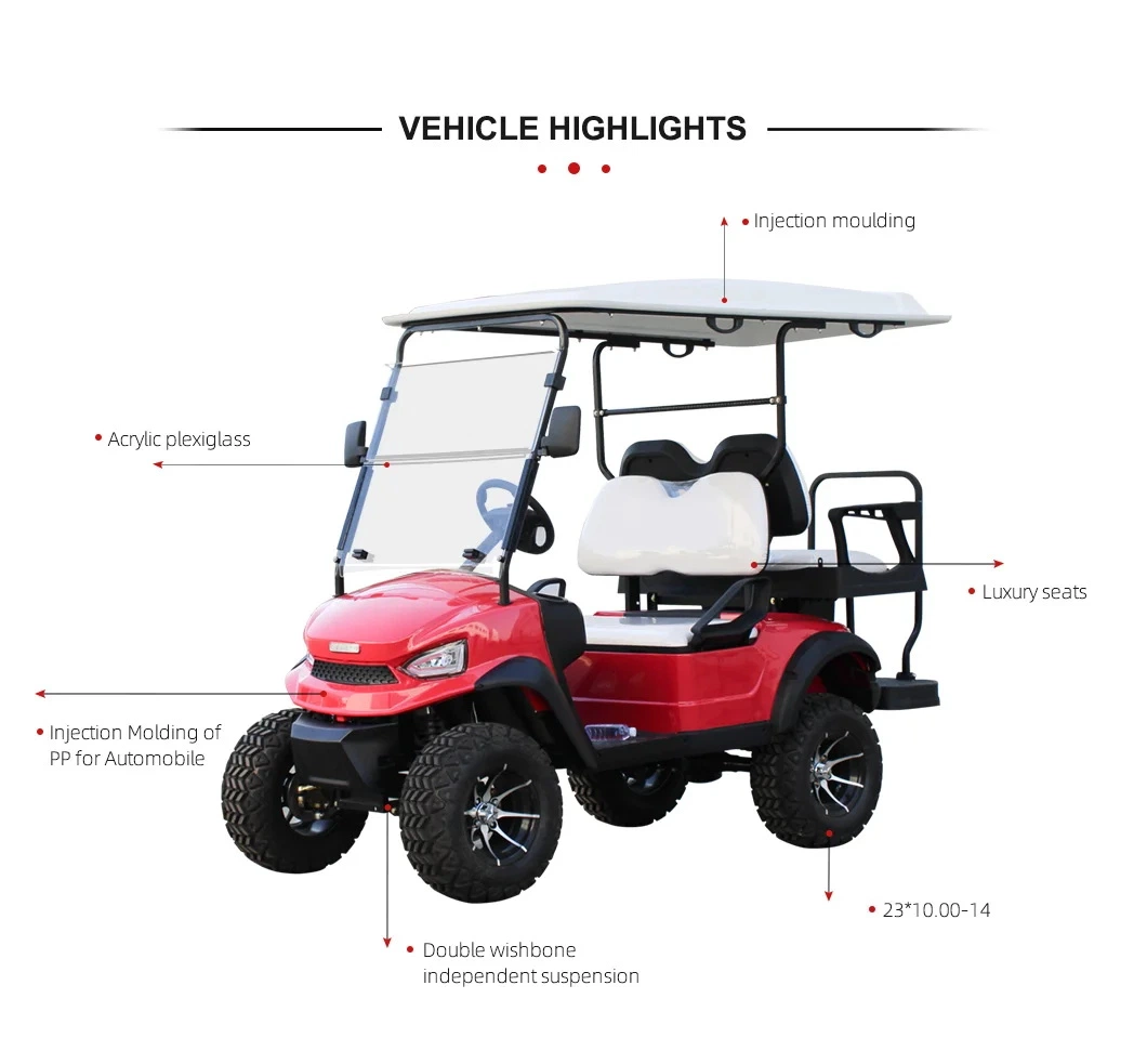 4 Seater Golf Buggy Sightseeing Car Vehicle Street Legal Lifted Electric Club Car Golf Cart