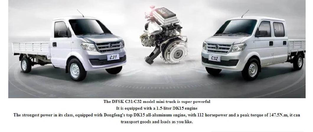 China Hot Sale Dongfeng C51 Single Cab Camper Engine Small Truck Logistics Utility Vehicle