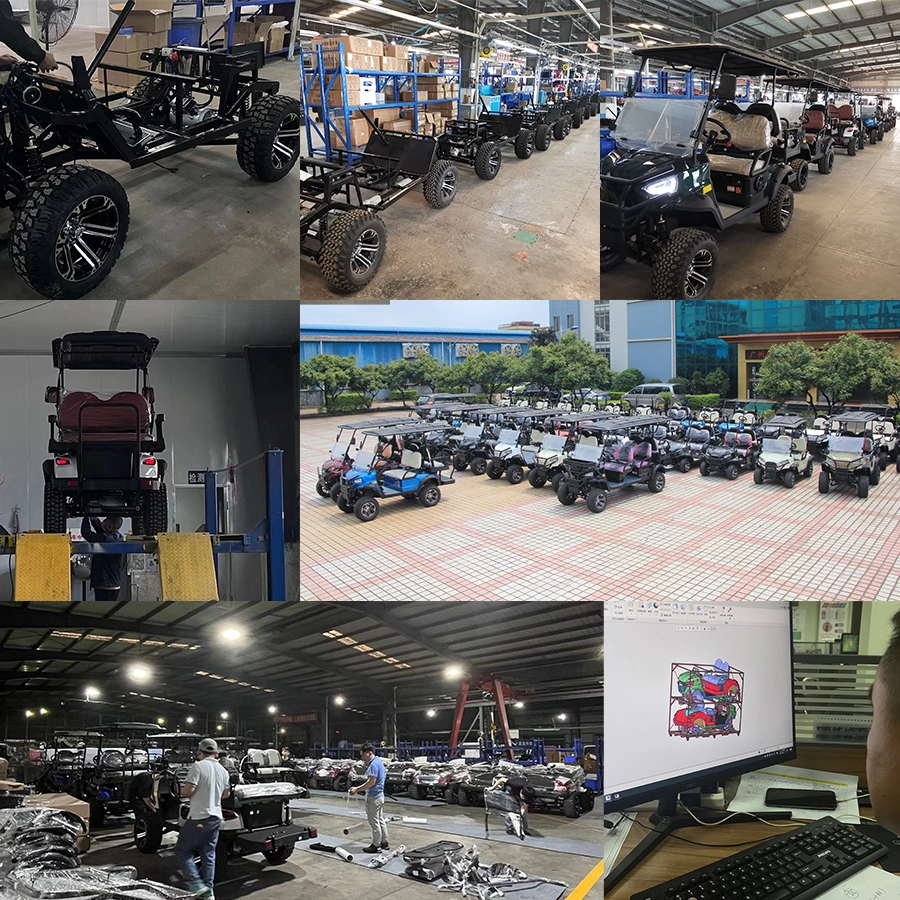 72V Lithium Battery Steel Frame High Power ODM Customized Independent Suspension Disc Brake 2+2 Seater Electric Lifted Golf Cart