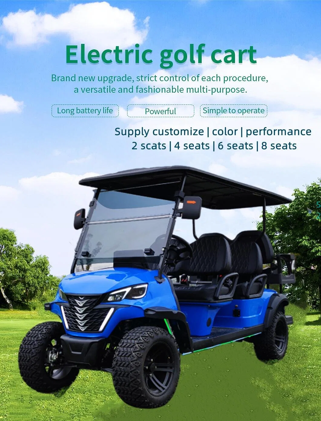 Best Seller Extraordinary Good Performance Golf Cart 6 Seater