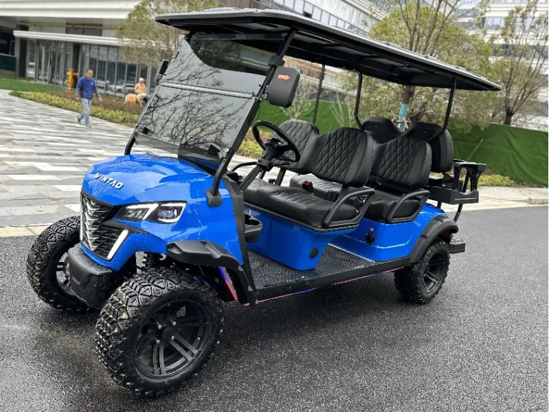 Wintao 4+2 Seater Electric Golf Cart 72V Lithium Battery Blue