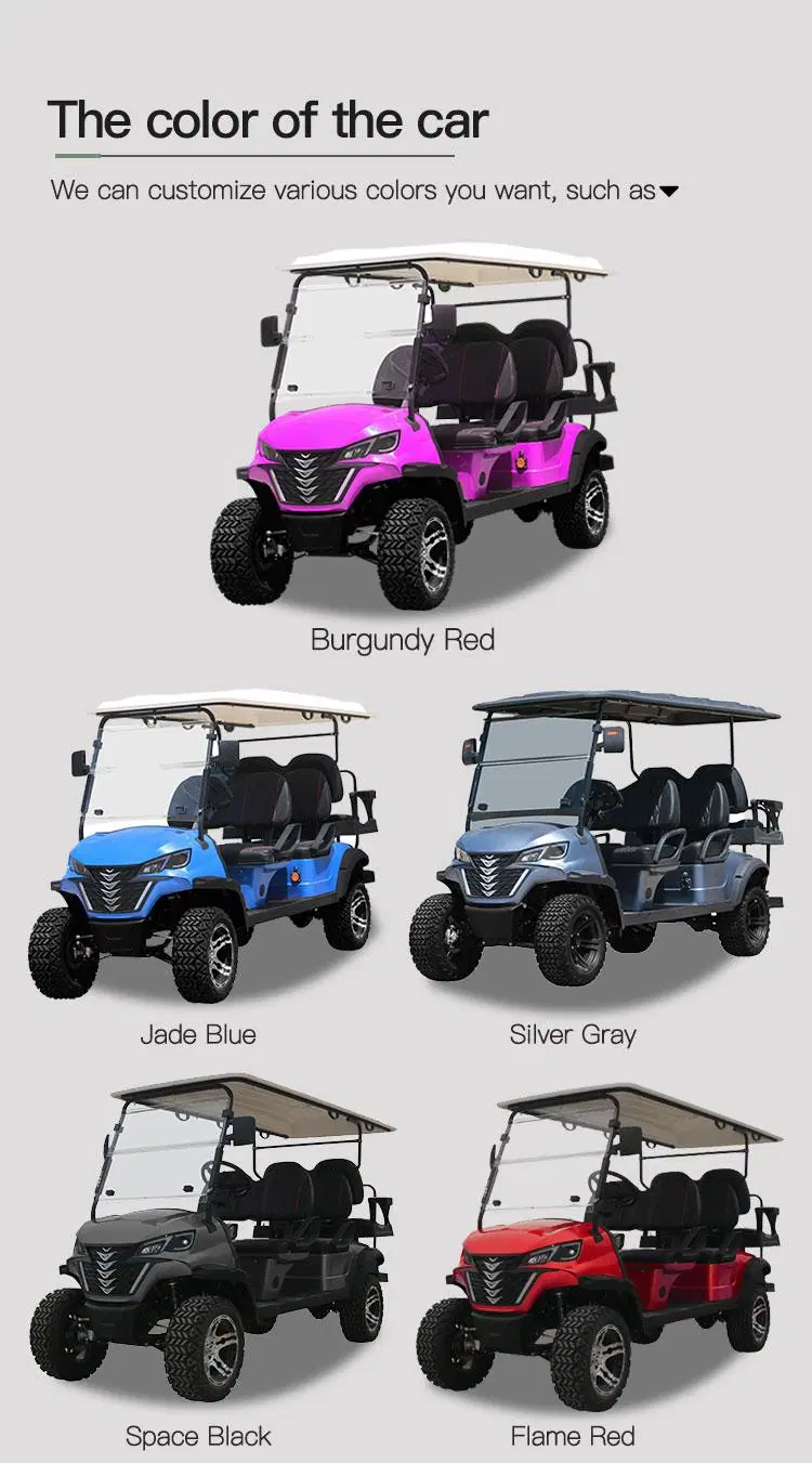 2023 CE Approved New Road Legal Electric Golf Cart 6 Seat 72V 4kw 5kw Multipurpose Sightseeing Vehicle Lithium Battery Golf Cart