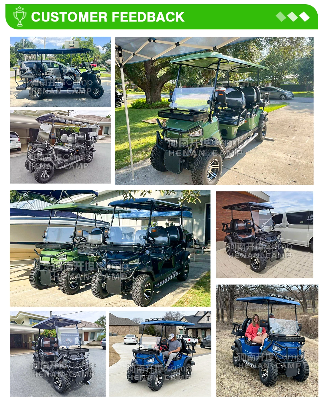 Hot Sale 6 Person 72V Electric Lifted Golf Cart off Road Buggy with Lithium Battery