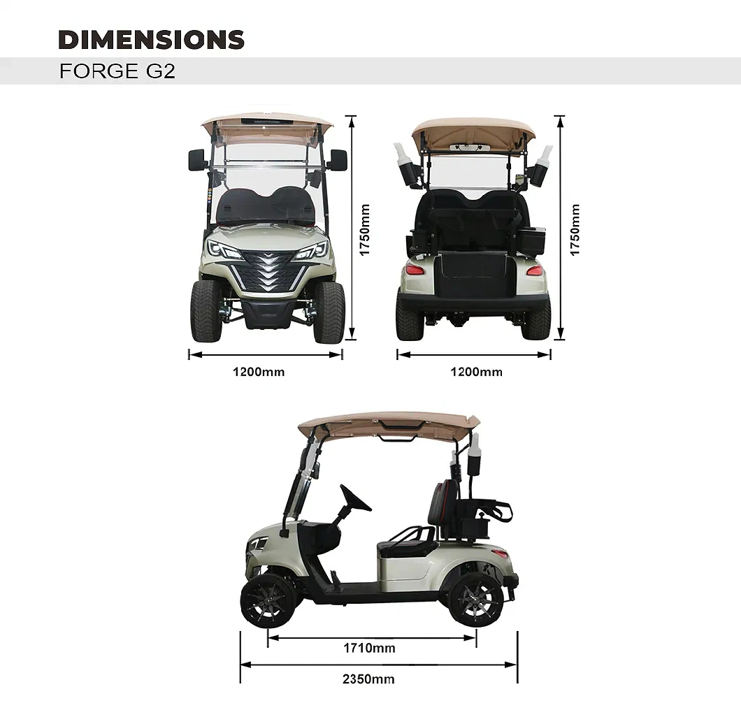 High Performance Quality Golf Cart Cargo 2 Cortex Seater Electric Golf Trolley