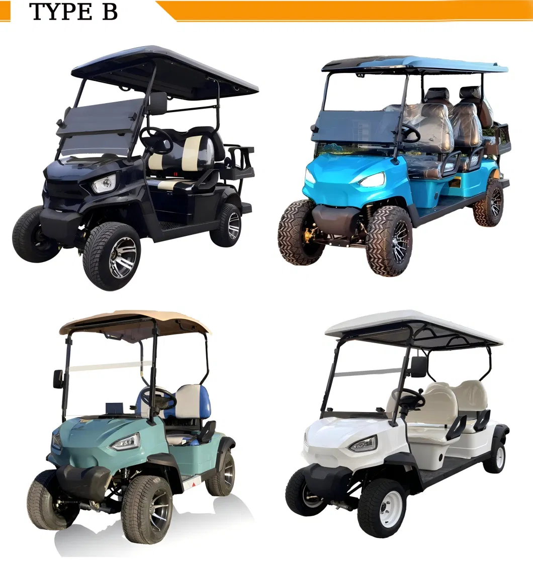 Electric Golf Course Rover Club Viewing Bus Hunting Special Vehicle off-Road Pioneer Golf Cart with Slope Road Self-Protection 2-8 Seats