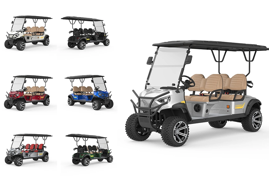 Hotel Beach Luxury 4 Passenger Golf Cart Lithium Battery Club Car 4 Wheels Electric Golf Cart