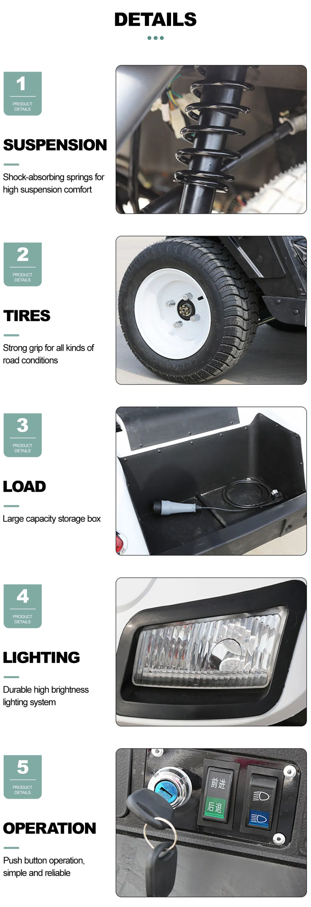 Electric Golf Cart for a Fun and Eco-Friendly Ride: 4 Seats, 4 Wheels, 80km Range and 30km/H Speed