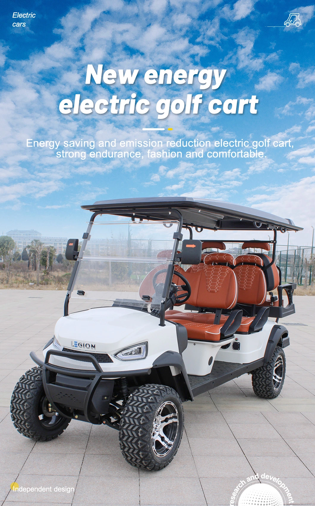 Electric Golf Cart 6 Passengers High Quality Golf Buggy with Lithium Battery