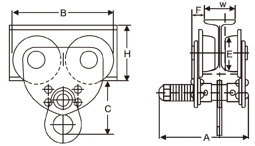 Gct-E Type CE Approved Manual Plainted/Geared Trolley for Chain Block and Electric Chain Hoist (GCT-E)