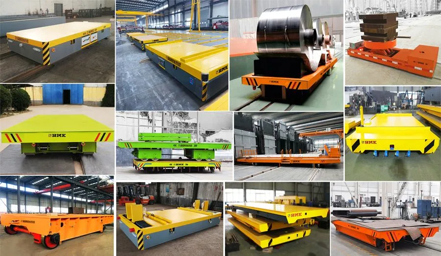 Customized Trackless Battery Electrical Flat Car 50 Ton Electric Transfer Flat Trolley