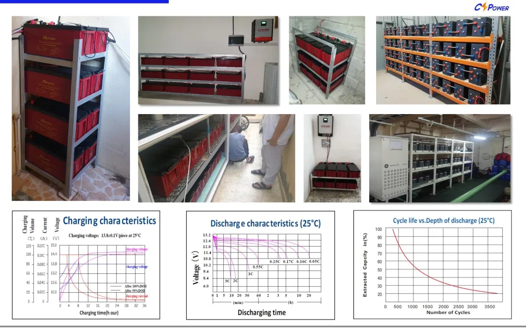 CS Power Battery Rechargeable VRLA Gel 12V 200ah Solar Power Storage Battery