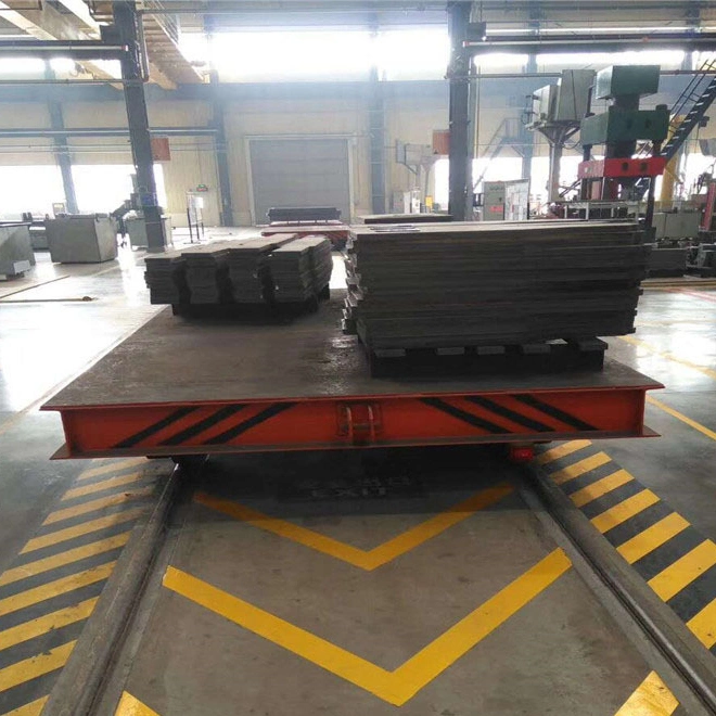 Customized Trackless Battery Electrical Flat Car 50 Ton Electric Transfer Flat Trolley