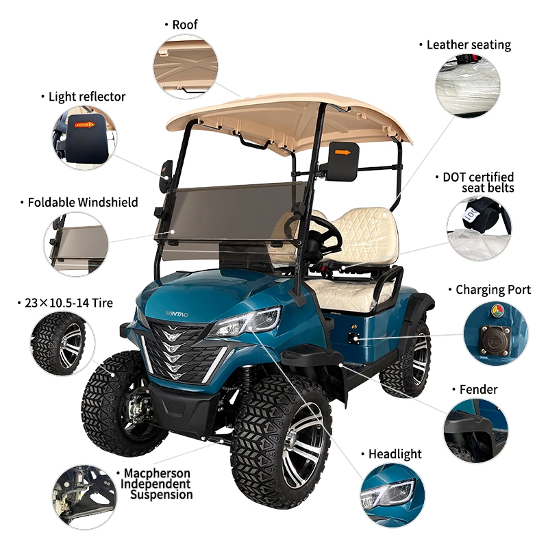 Brushless 5kw 72V E Scooter Golf 2seater New Style Golf Cart