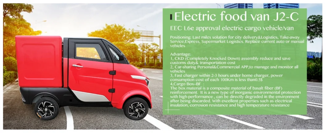 EEC Coc Utility Cart Electric Closed Pickup Truck for Sale