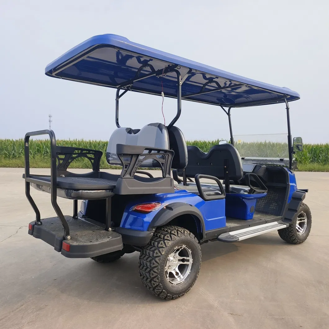 60V Lithium Battery 6 Seater Electric Hunting Lifted Golf Cart for Golf Clubs