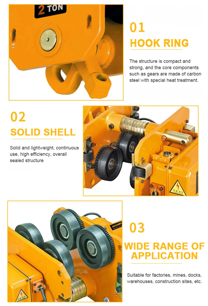 Manufacture Wholesale Electric Chain Hoist Cable Trolley 7.5t 10t 3t Chain Hoist